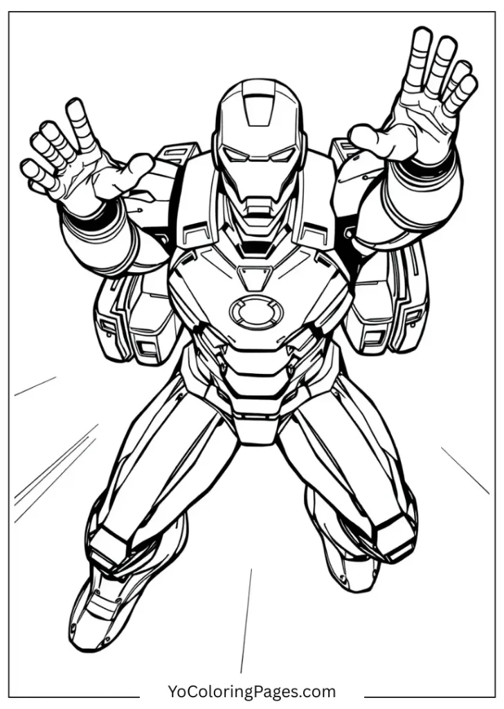 Iron Man Flying Outline