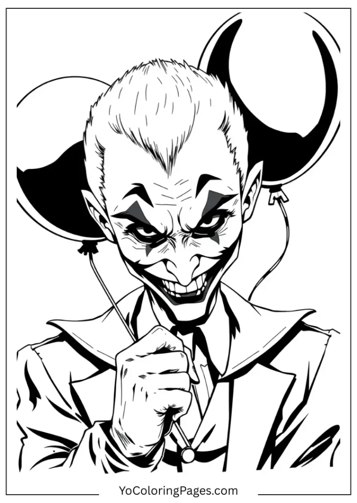 Joker with Balloon Sketch