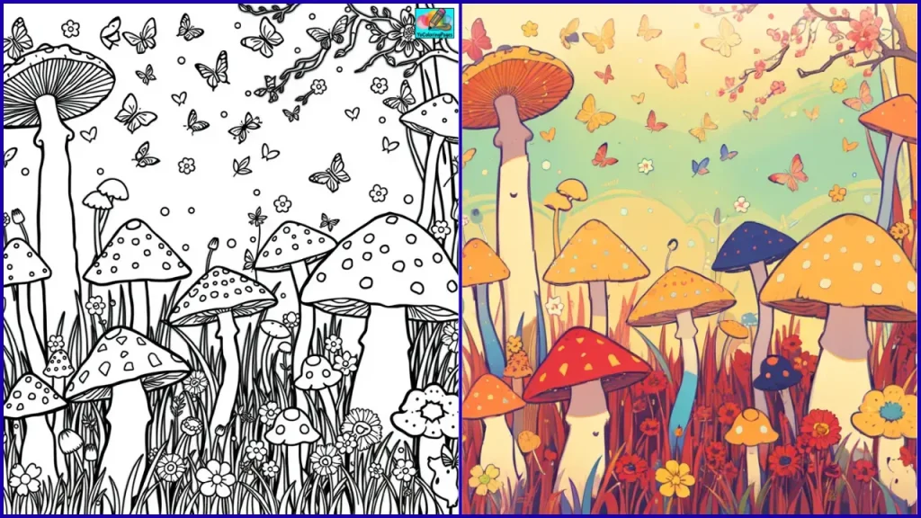 Mushroom Coloring Pages