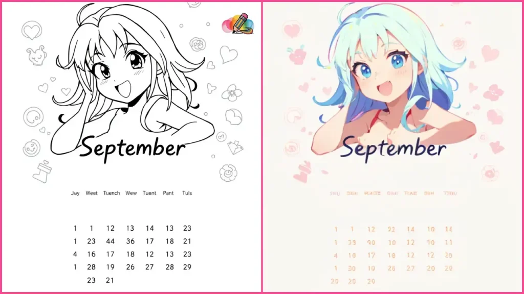 September Coloring Pages
