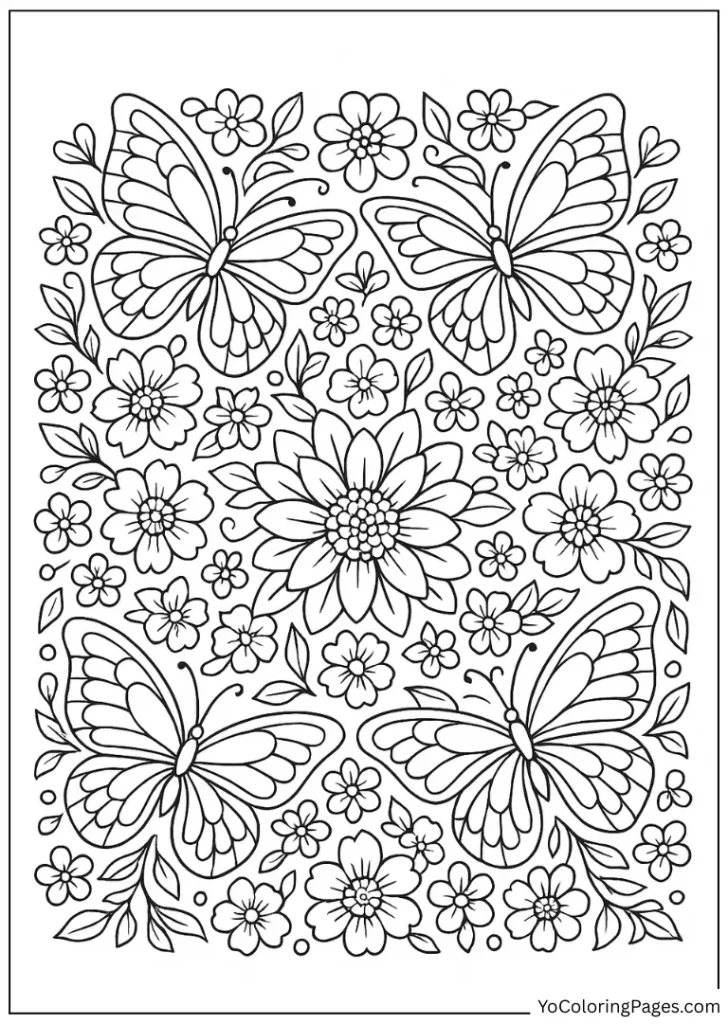 Butterflies and Blossoms Mandala