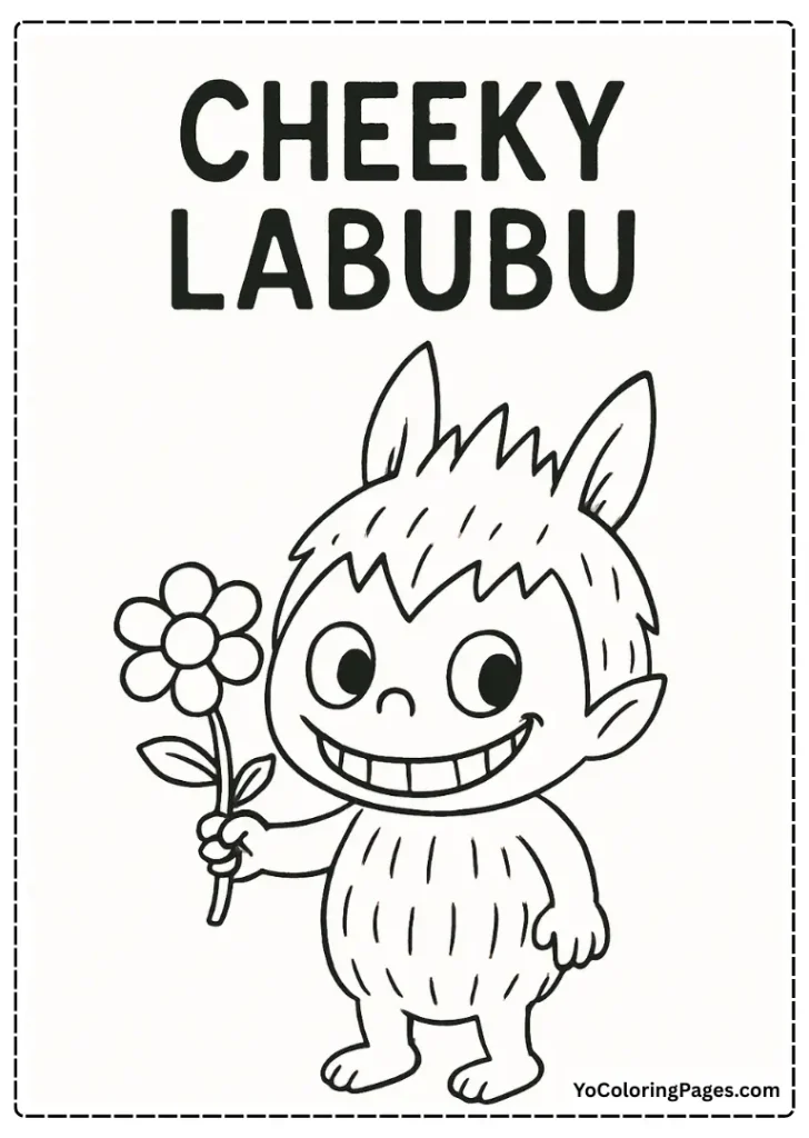 Cheeky Labubu with Flower