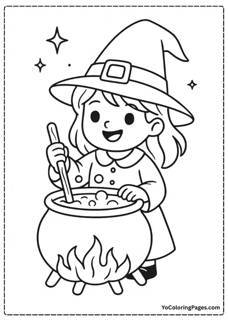 Cheerful witch Halloween