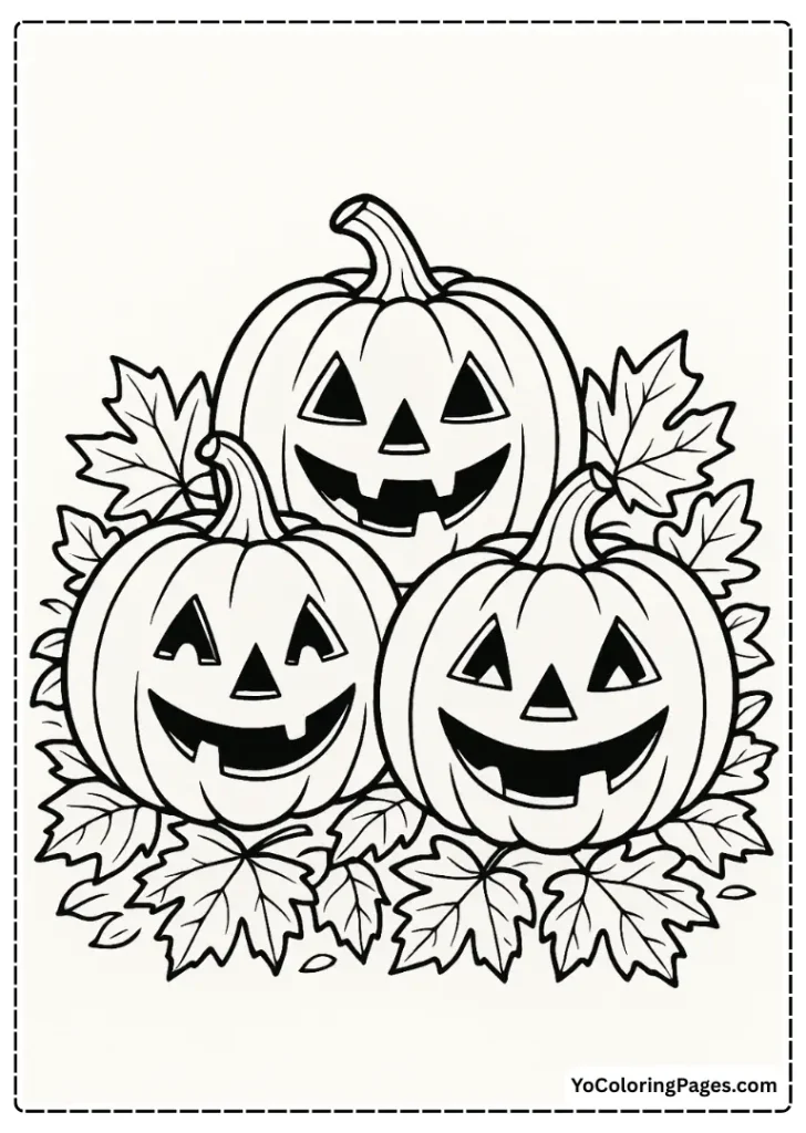 Halloween pumpkin trio