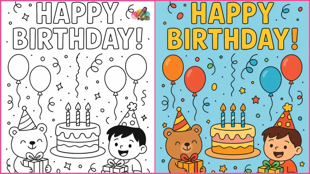 Happy Birthday Coloring Pages