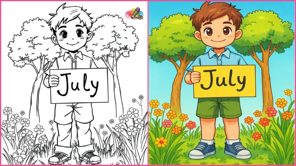 July Coloring Pages