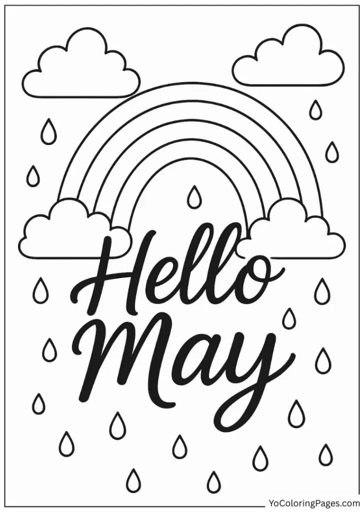 Rainbow with “Hello May” Lettering
