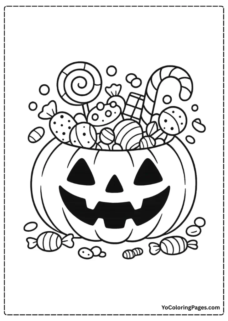 jack o lantern with candies