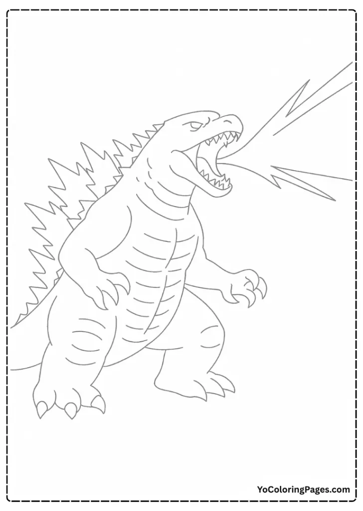 Godzilla Breathing Atomic Fire