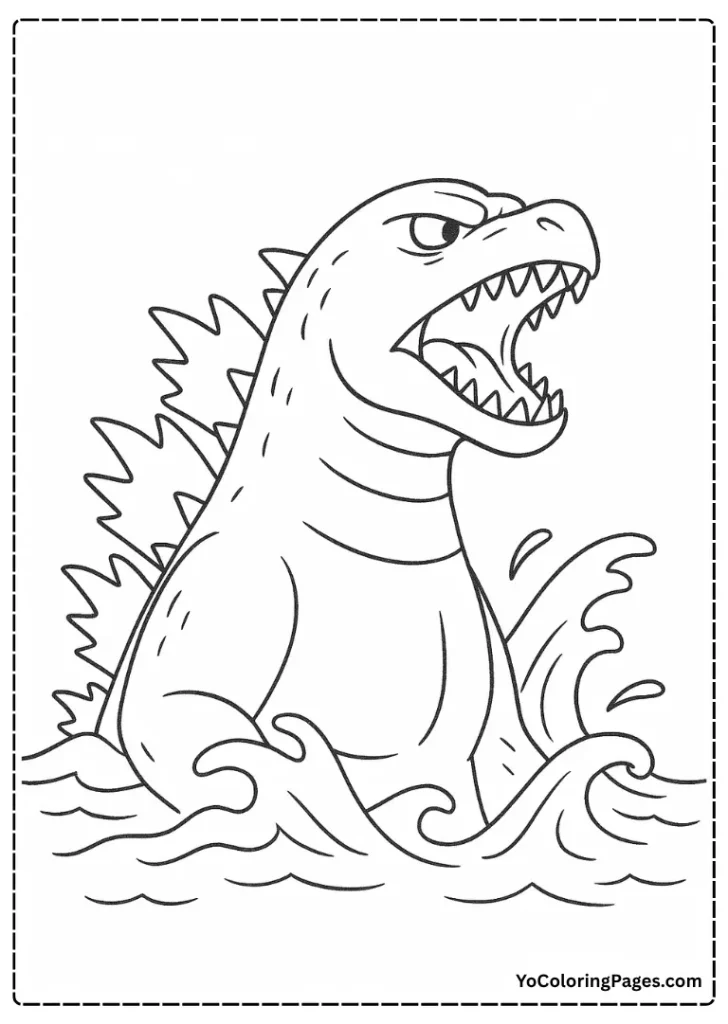 Godzilla Rising from the Ocean