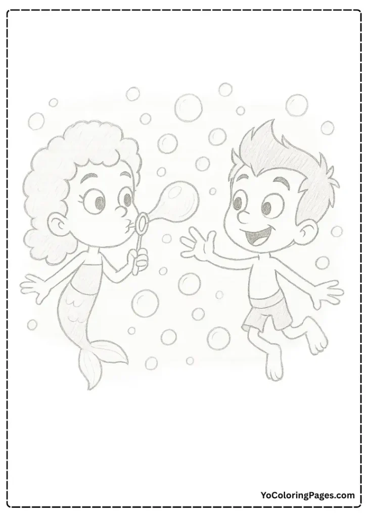 Molly and Gil Playing with Bubbles